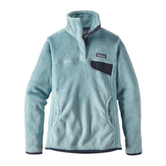 Patagonia Women's Small Blue ReSnap Snap T Fleece Long Sleeve Pocketed Pullover - Picture 1 of 5